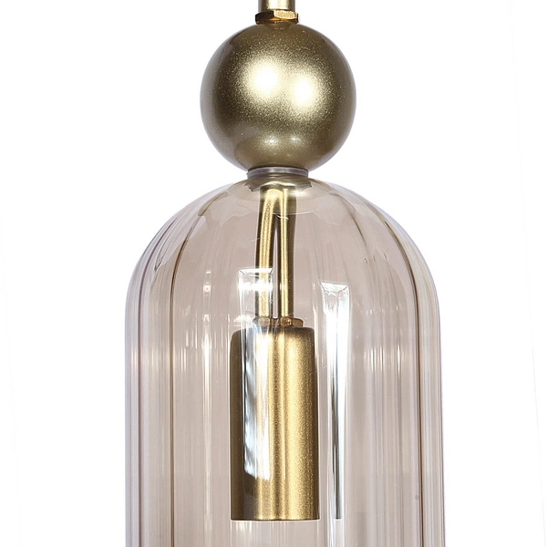 Potrójna lampa wisząca Regina 1240 szklane tuby złoty przydymiony brąz