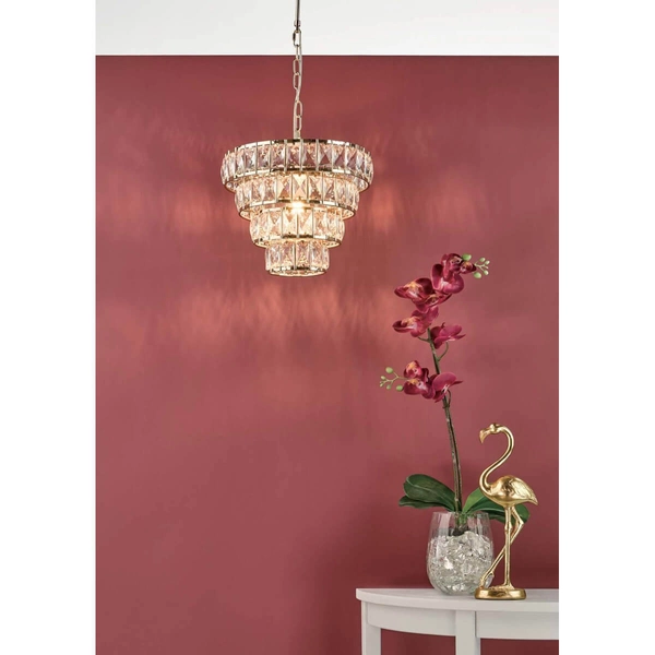 Kryształowa lampa wisząca CERYS CER0135 złoty przezroczysty