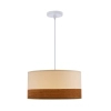 Wisząca lampa nad stół Bianco 31-17536 materiałowa biały drewniany
