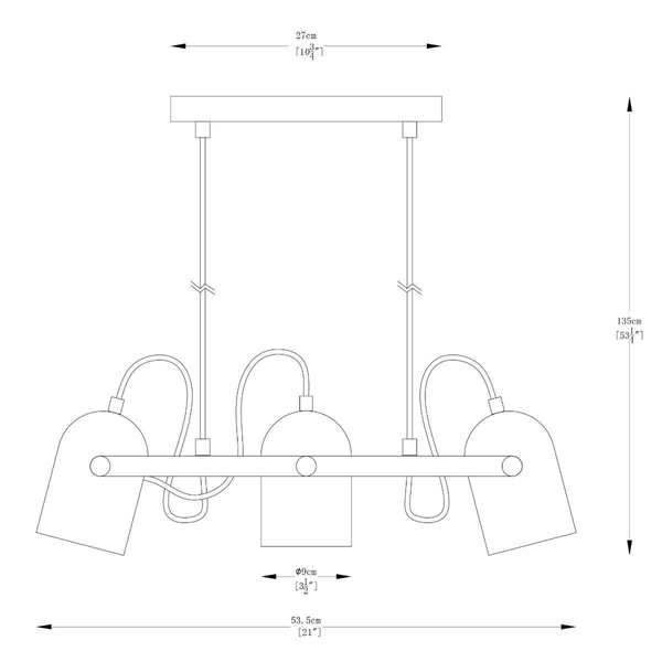 Metalowa lampa wisząca Resi A8163-3A Zumaline nad wyspę metalowa czarna