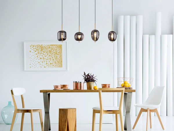 Wisząca lampa Blacky 15345-4MM szklana mosiądz przydymiona