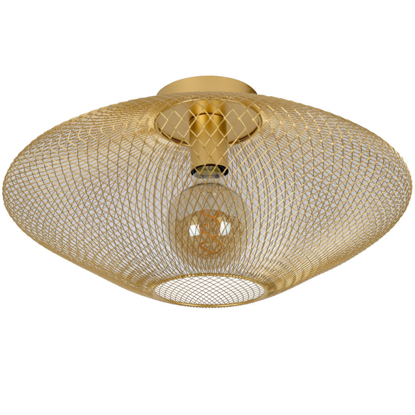 Industrialna LAMPA sufitowa MESH 21123/45/02 Lucide loftowa OPRAWA metalowa druciana złota