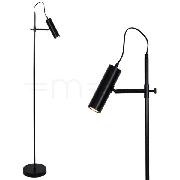 Lampa podłogowa TENSO F18014-GU10-BK stojąca tuba metalowa czarna