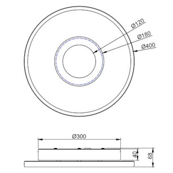 Plafon do holu ASCARI 680819306 Trio LED 35W 3000K IP44 okrągły biały chrom