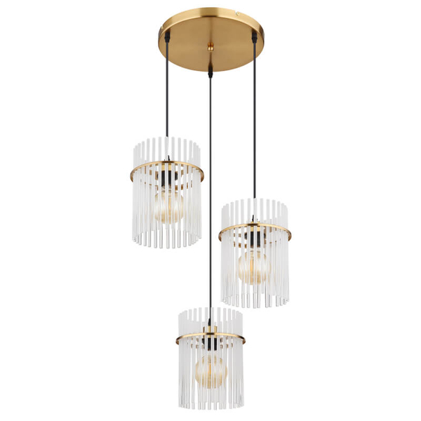 Potrójna lampa wisząca GORLEY 15698-3HRM szklana glamour złota