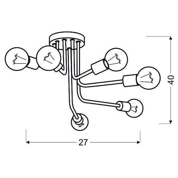 Plafon lampa sufitowa SPILL 36-56542 metalowa industrialna sticks czarna