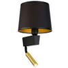 LAMPA ścienna CHILLIN 8213 Nowodvorski abażurowa OPRAWA kinkiet z peszlem czarny złoty