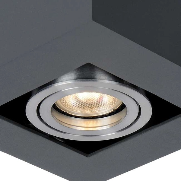 LAMPA sufitowa CASEMIRO IT8002S1-BK/AL Italux metalowa OPRAWA kwadratowy SPOT downlight czarny