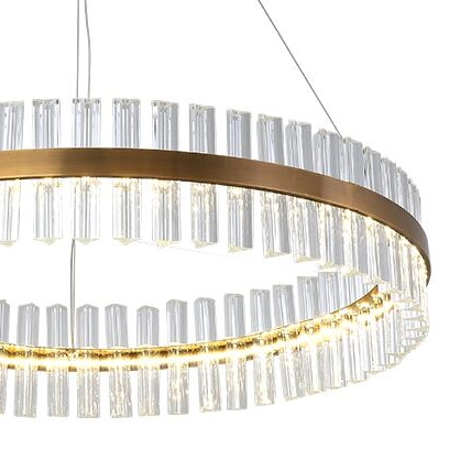 Okrągła lampa wisząca Lux CGLUXPRISMS60 Copel LED 40W 3000K crystal mosiądz