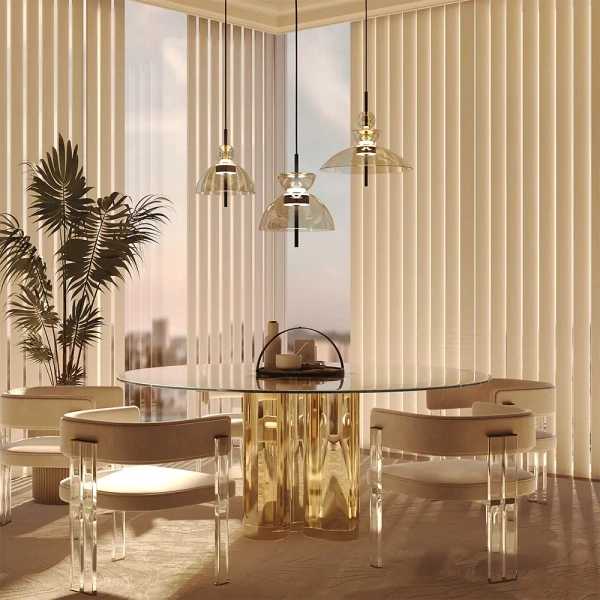 Szklana zwisająca lampa Bangkok MOD185PL-L12CG3K3 LED 12W 3000K mosiądz