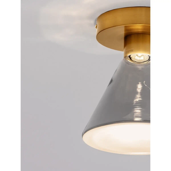 Szklana lampa sufitowa SARDUNO LE45143 LED 8W 3000K złoto szara