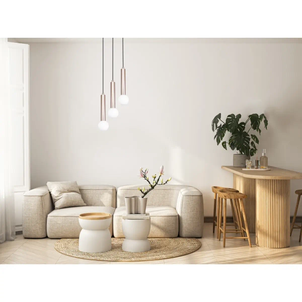 Metalowa lampa wiszące Filano PND-33574-3-CF potrójna kawowa