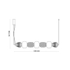 Szklana lampa wisząca Eris PND-98374-42W-GD Italux LED 42W 3000K złoty biały
