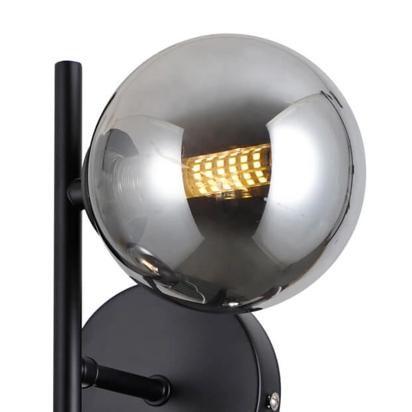 Kulisty kinkiet ścienny Erimida WL-2244-2-BL Italux szkło czarny szary