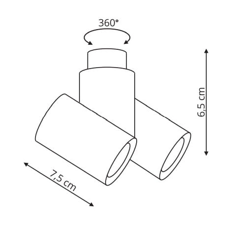 Plafon LAMPA sufitowa BOSTON LP-741/2W WH/GD Light Prestige regulowana OPRAWA metalowe tuby białe