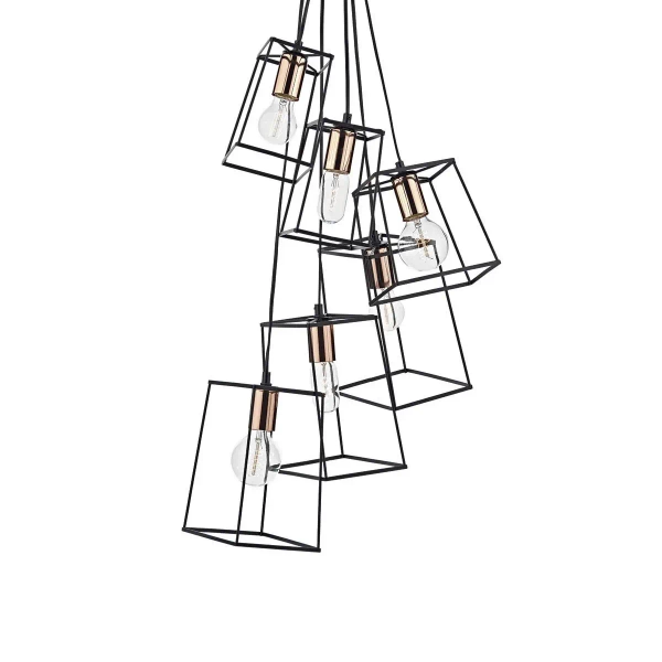 Industrialna wisząca lampa Tower TOW0622 metalowa do salonu czarny