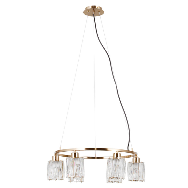 Nowoczesna lampa wisząca tuby Simona PND-40814-6-HBR złoty przezroczysty