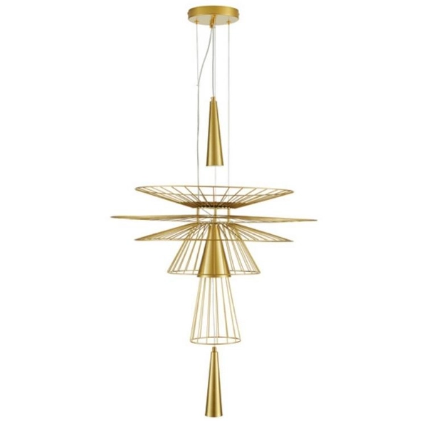 Dekoracyjna lampa wisząca Susso ST-8713P-L Step druciana złota