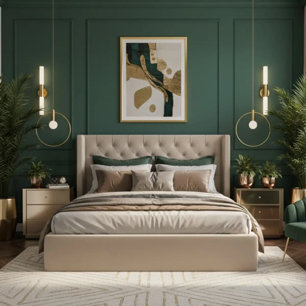 Pierścieniowa lampa wisząca BELLA DP0001A-400R do sypialni złota