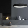 Wisząca LAMPA geometryczna REUS LP-8069/1P LED BK Light Prestige metalowa OPRAWA okrągła LED 36W 4000K pierścień zwis czarny