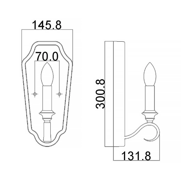 Lampa naścienna FE-DEWITT1 do przedpokoju klasyczna srebrna