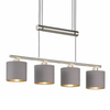 Lampa abażurowa wisząca Garda 305400441 nad stół do salonu szara nikiel