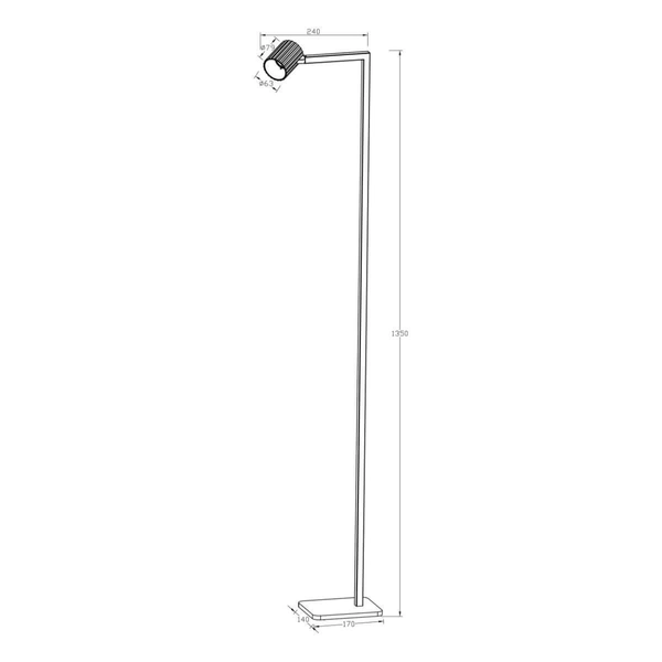 Podłogowa lampa do salonu Tokio LP-787/1F BK Light Prestige metalowa czarna