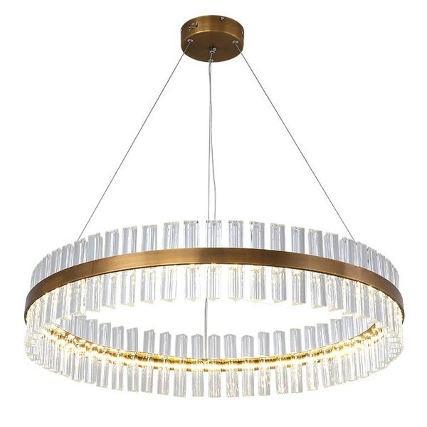 Okrągła lampa wisząca Lux CGLUXPRISMS60 Copel LED 40W 3000K crystal mosiądz