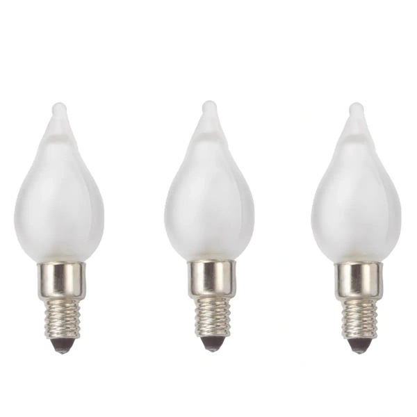 Świecznikowa żarówka płomyk E5 1W 34V biała zimna