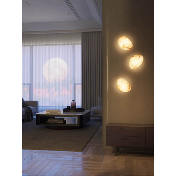 Kamienny kinkiet ścienny do salonu NUVIA W0396 LED 7W 3000K beżowy