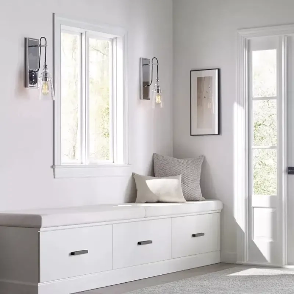 Kinkiet ścienny do salonu LORAS QN-LORAS1 szklany przezroczysty chrom