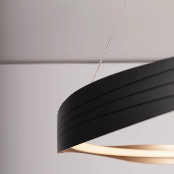 Pierścieniowa lampa wisząca SATIPO LE44471 LED 40W 2700-5000K ring czarna złota