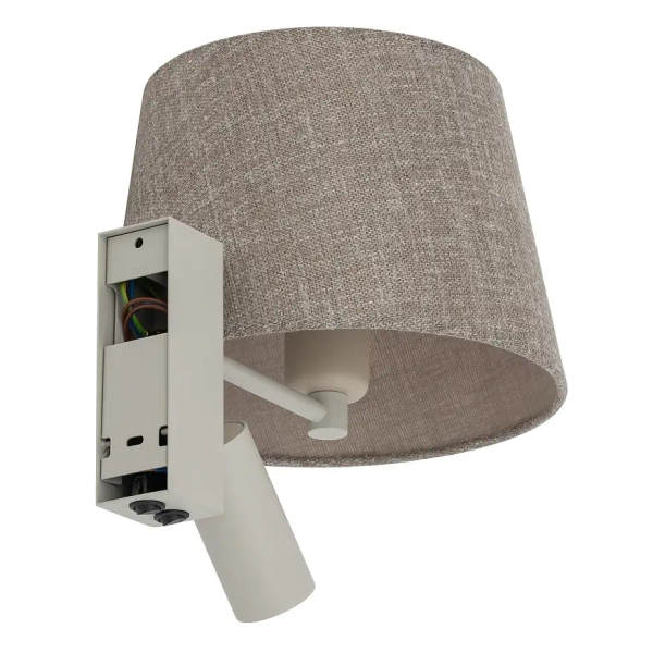 Nocna lampka ścienna TUTOIA 11684 do czytania beżowa