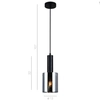 Wisząca LAMPA loftowa SARDO PND-5581-1-BK+SG Italux skandynawska OPRAWA szklany ZWIS okrągła tuba przydymiona czarna