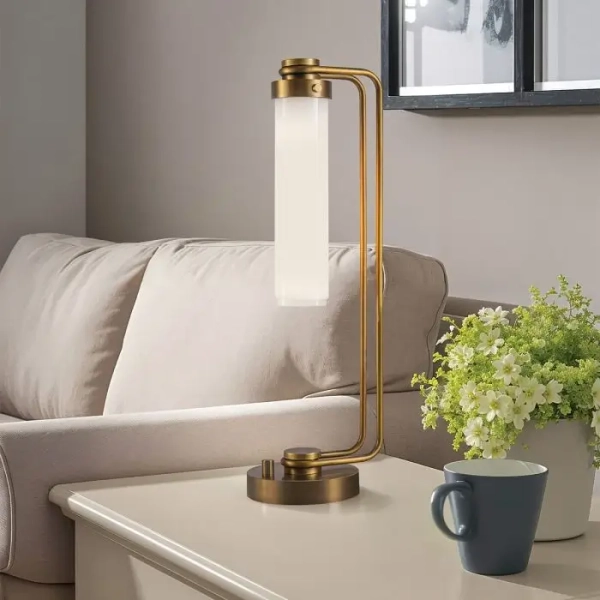 Retro lampa na stół Wynwood QN-WYNWOOD-TL-VBS z przełącznikiem mosiądz