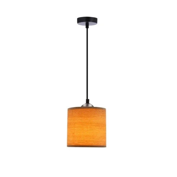Wisząca lampa nad stół LEGNO 31-18311 z tkaniny brązowa czarna