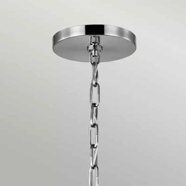 Wisząca lampa z łańcuchem LORAS QN-LORAS6 szklana przezroczysta chrom