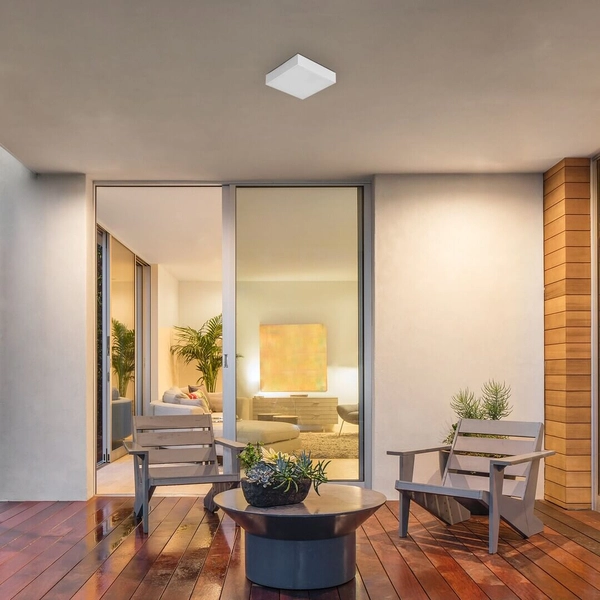 Sufitowa LAMPA plafon TARTU 7895 Rabalux łazienkowa OPRAWA metalowa LED 18W 2800K - 6000K plafoniera kwadratowa IP44 biała