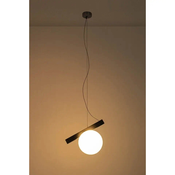 Szklana lampa wisząca BALANCE biała grafitowa MSE1501100489 1xG9 Ø35 kulista