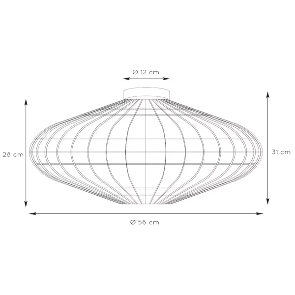 Sufitowa lampa rattanowa Magali 03135/56/72 Lucide drewniana czarna