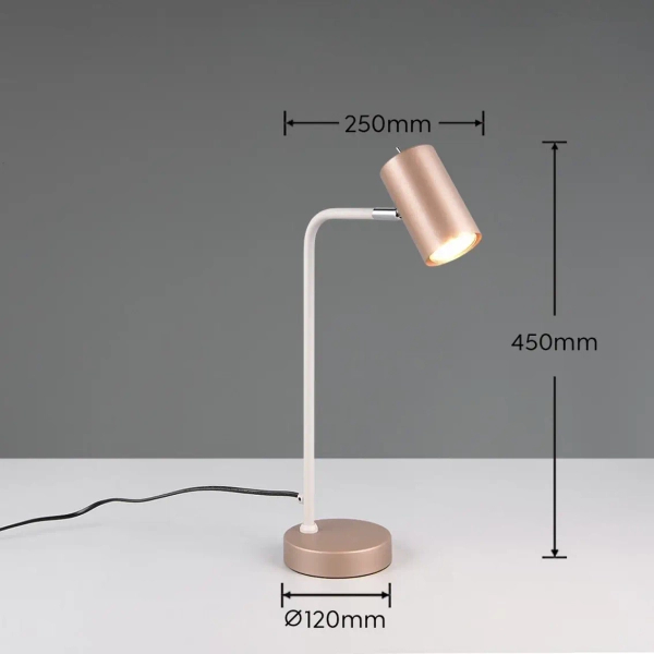 Stolikowa lampa z wtyczką MARLEY 512400165 różowa biała tuba 1xGU10