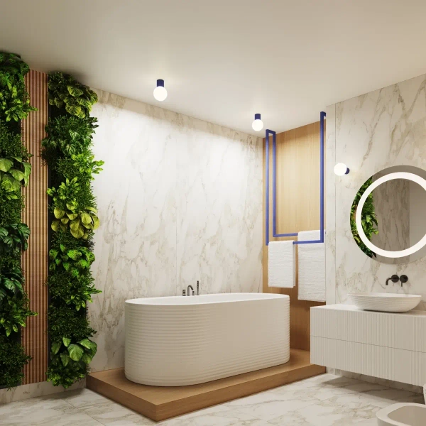 Kulista lampa ścienna do łazienki HALO SL.1737 kula IP44 biała niebieska