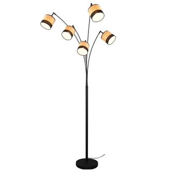 Regulowana lampa podłogowa Bolzano R41665032 drewno czarna