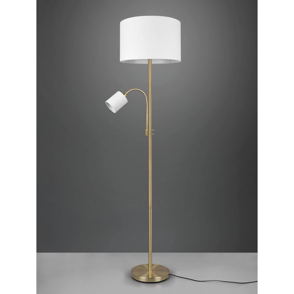 Lampa stojąca do salonu HOTEL 403900208 Trio z abażurem złoty biały