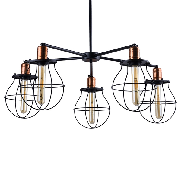 Zwis industrialny do kuchni Manufacture 9738 czarna lampa klatki