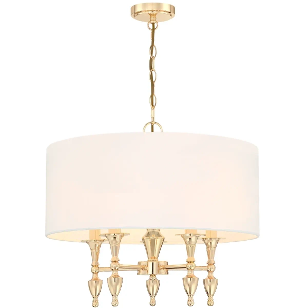 Jadalniana lampa zwisowa Austin P05180AU-WH Cosmolight abażurowa biała złota