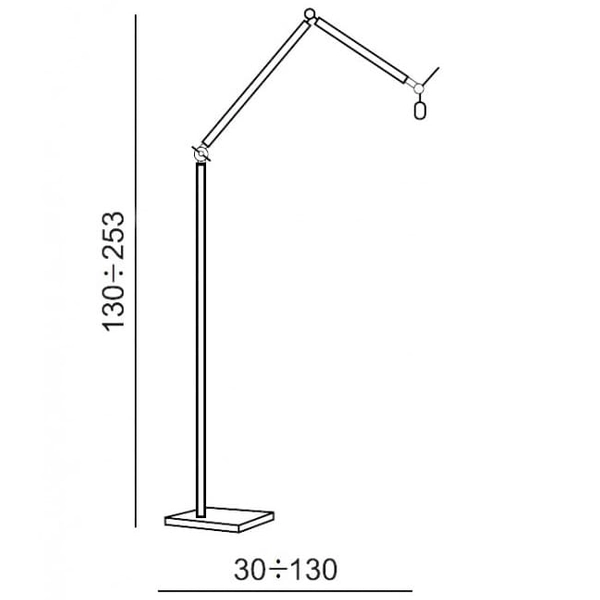 Stojąca lampa regulowana Zyta AZ4193+AZ2604 do czytania czarny szary