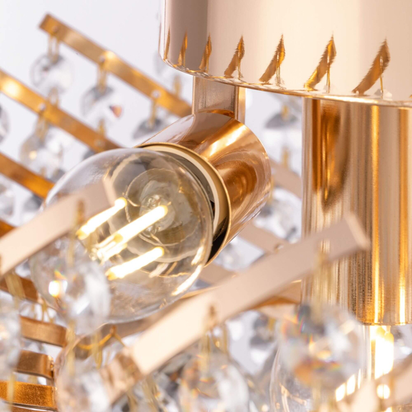 Sufitowa LAMPA glamour KAROLINA DIA120-06-G Maytoni kryształowa OPRAWA plafoniera okrągła pałacowa złota