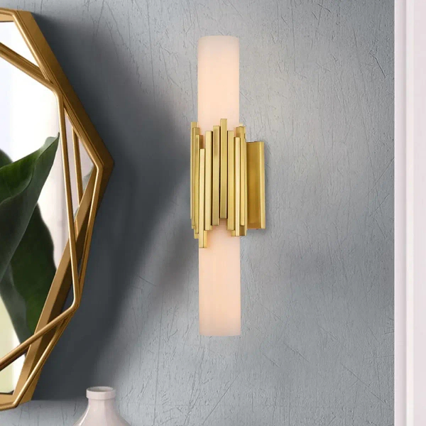 Łazienkowa lampa naścienna Marvele MARVELE-2WB-AB-OPAL IP44 mosiądz