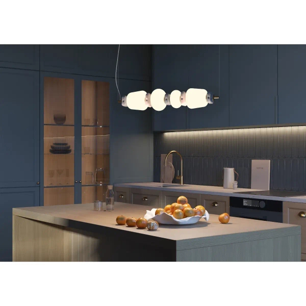 Wisząca lampa nad wyspę CERAMIC 11700 LED 22W 3000K biała szara